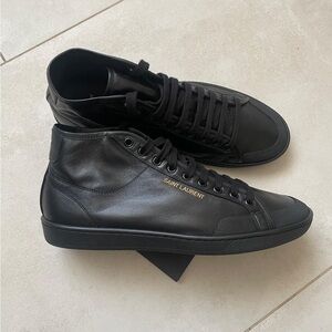 New Saint Laurent Black Leather sneakers, size - eu 42.5 (no box)